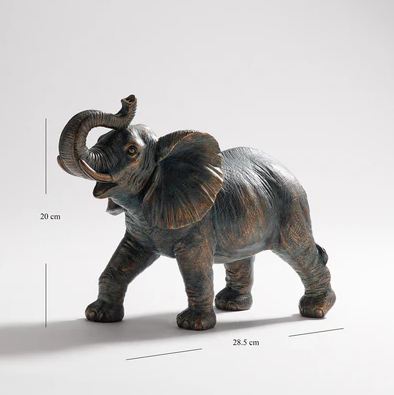 Copper Polyresin Walking Elephant - Large