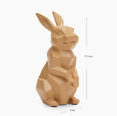 Taupe Polyresin Rabbit Figurine