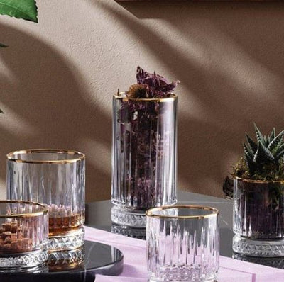 Elysia Long Drink Glasses with Gold Rim 280ml, Set of 4