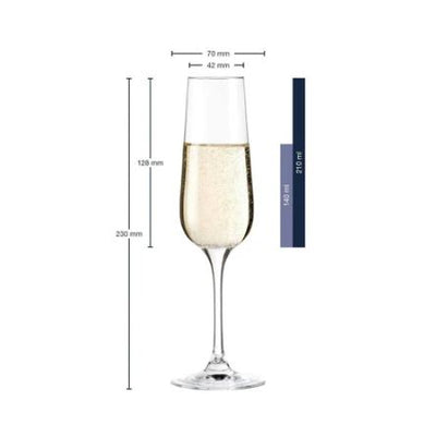Tivoli Champagne Glasses 210ml, Set of 6
