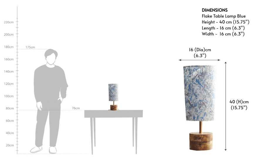 Flake Table Lamp Blue