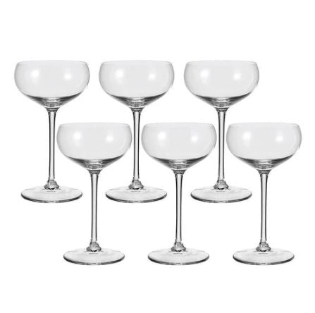 Cheers Champagne Bowl Glasses 315ml, Set of 6