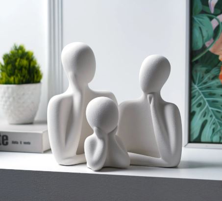 Wholeness Trio: Embracing Family Sculpture (Set of 3)