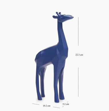 Blue Polyresin Giraffe Figurine - Small
