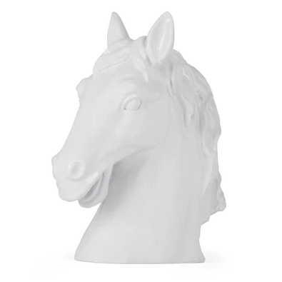 Cream Polyresin Horse Head Figurine
