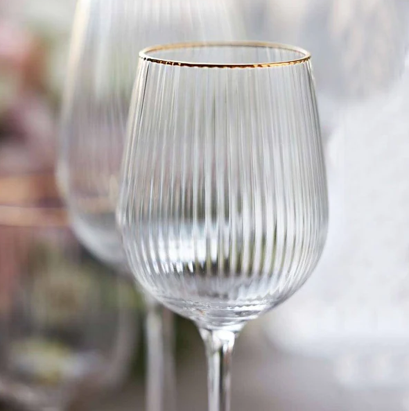 Palermo Gold White Wine Glasses 300ml, Set of 4