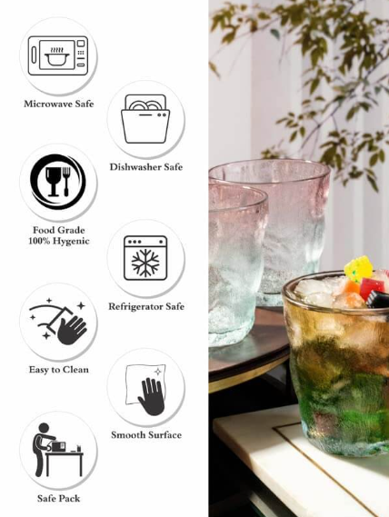 Pink Glacier Frosted Glass - 260 ml