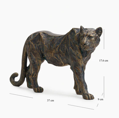 Brown Polyresin Walking Leopard