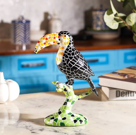Avian Mosaic Melody: Toucan Art Decor