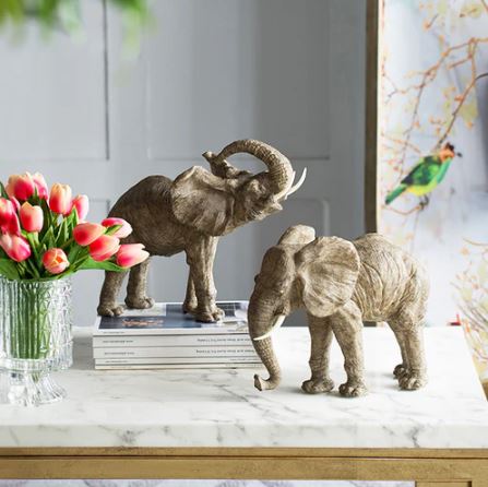 Walking Elephant Sculpture Large - Brown