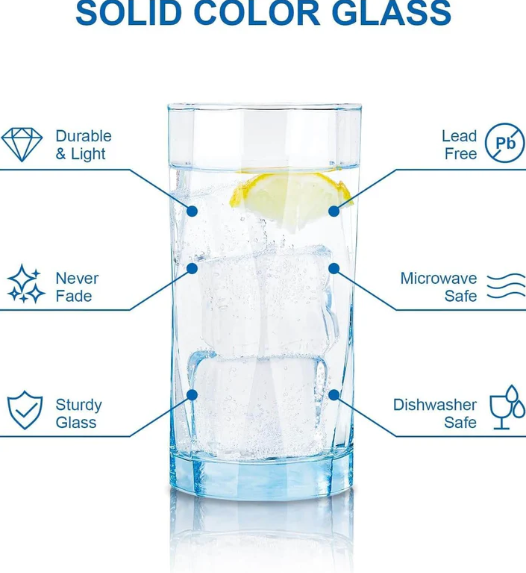 Geometric Shapes Drinking Glass for Beverages - 440 ml