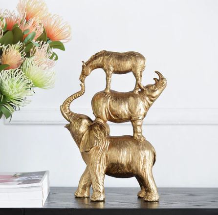 Stacked Savannah Sculpture Large - Gold