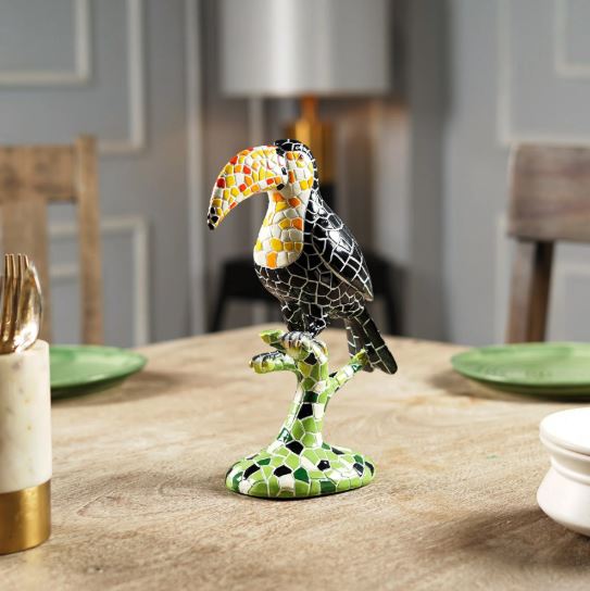 Avian Mosaic Melody: Toucan Art Decor