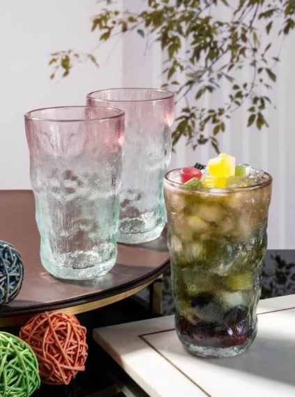 Glacier Pattern Colorful Glass for Drinkware - 305 ml