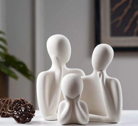 Wholeness Trio: Embracing Family Sculpture (Set of 3)