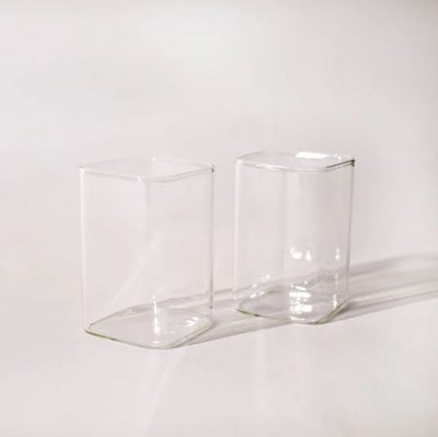 Borosilicate Square Short Tumblers, Set of 2