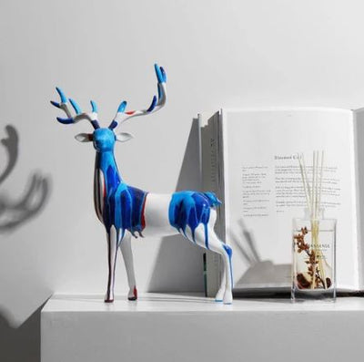 Antler Decorative Sculptures, Set of 2 - Splash Blue