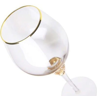 Red Wine Glass Set | Imported | Unique | Classy | Designer Wine Glass with Gold Rim | Fancy | Luxury