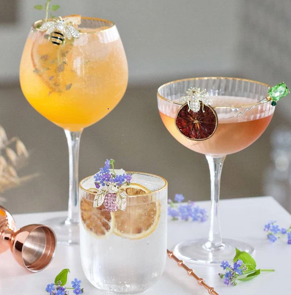 Palermo Gold Cocktail Glasses 315ml, Set of 4