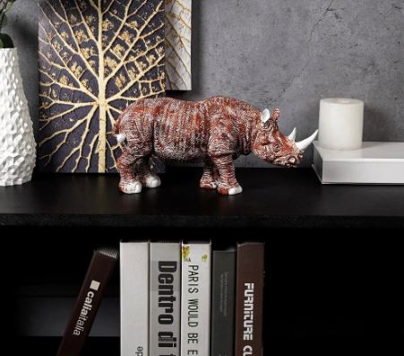 Golden-Horned Rhino Table Accent