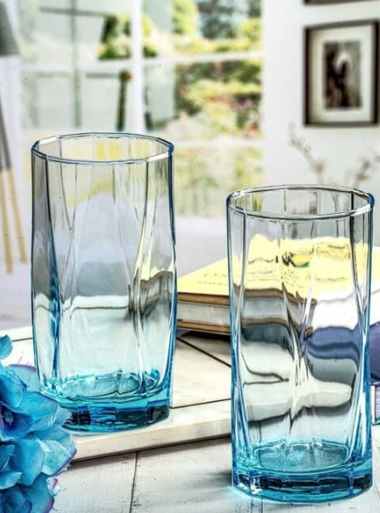 Geometric Shapes Drinking Glass for Beverages - 440 ml