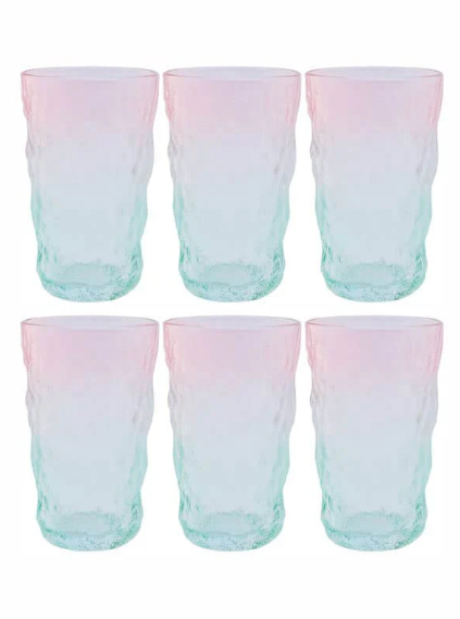 Glacier Pattern Colorful Glass for Drinkware - 305 ml