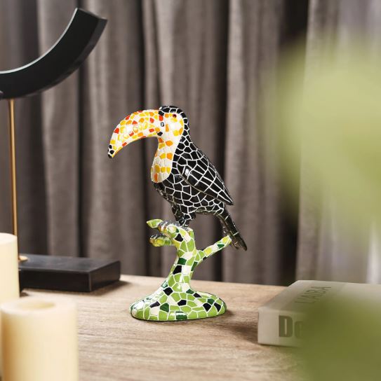 Avian Mosaic Melody: Toucan Art Decor