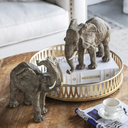 Walking Elephant Sculpture Large - Brown