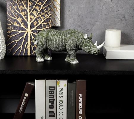 Golden-Horned Rhino Table Accent