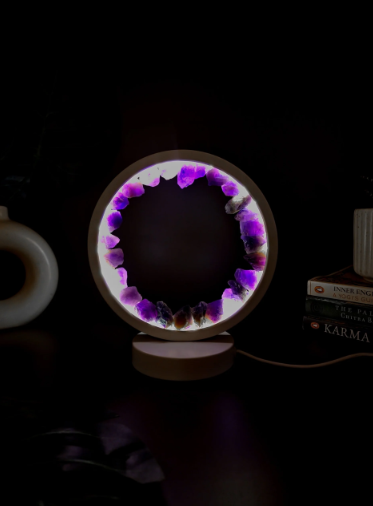 Amethyst Gemstone Crytsal Lamp