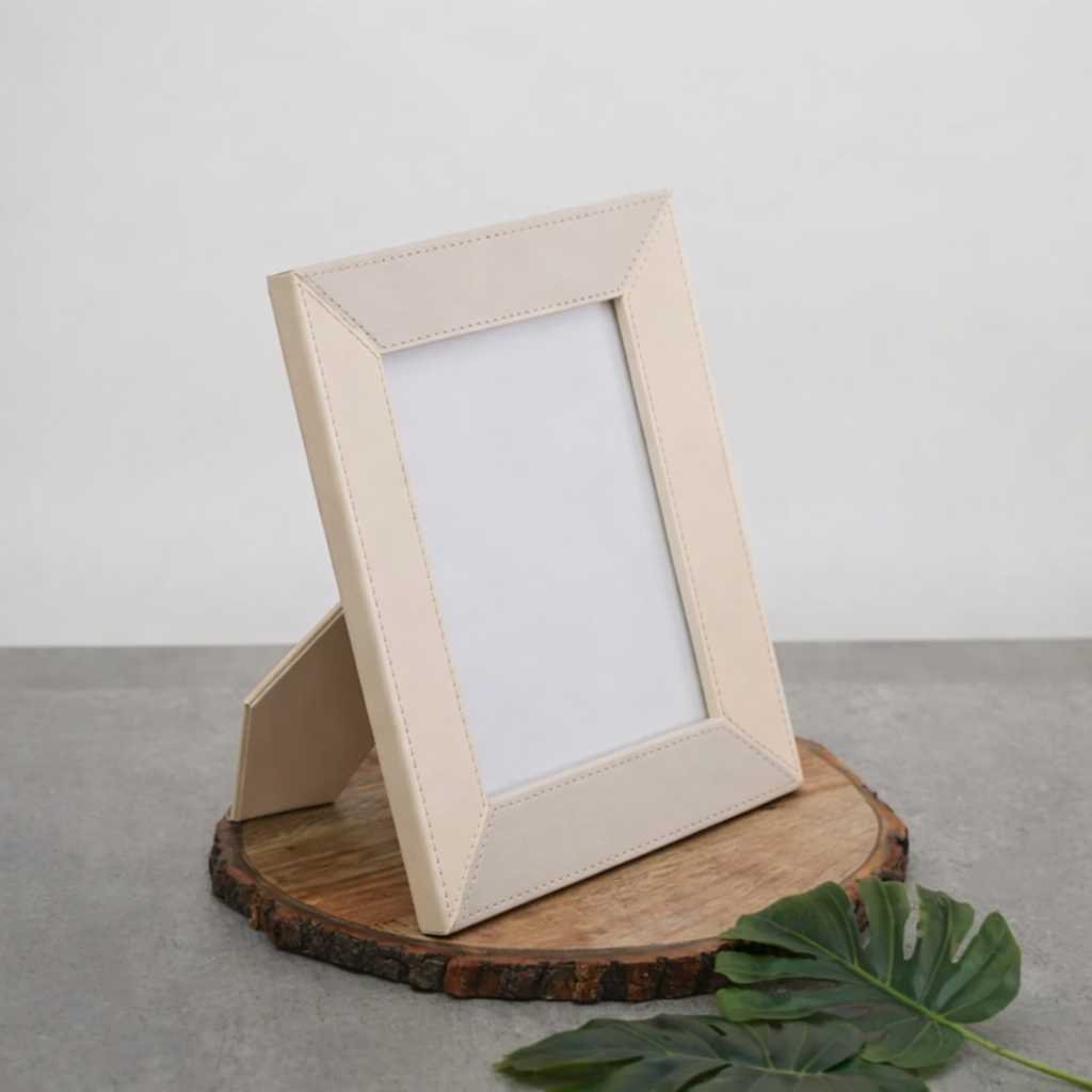 Beige Faux Leather 8 x 10" Photo Frame