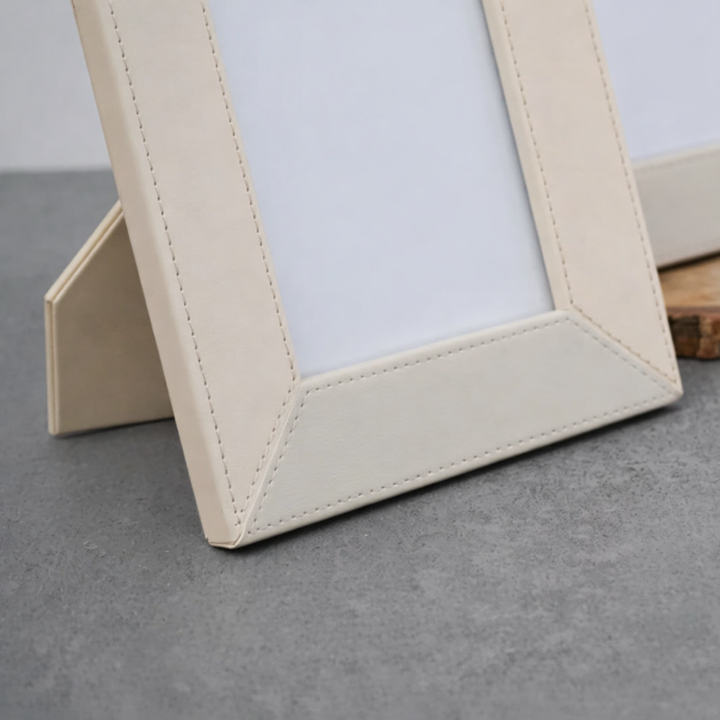 Beige Faux Leather 7 x 9" Photo Frame