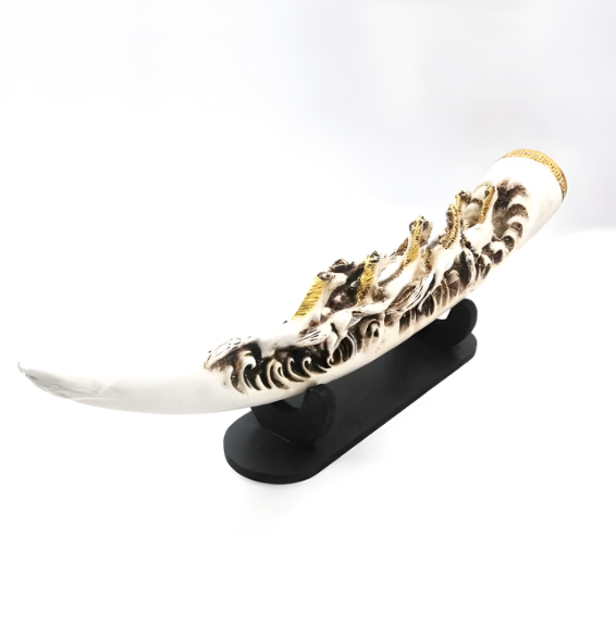 Eight Running Horses Carved In Tusk | Feng Shui Table Accent