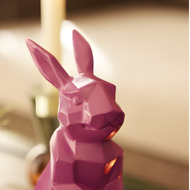 Pink Polyresin Rabbit Figurine