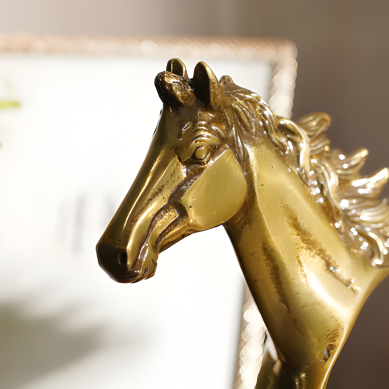 Gold Decorative Horse Head with Base