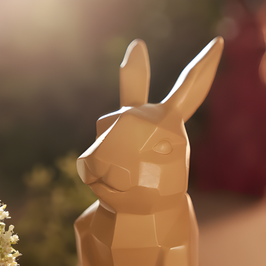 Taupe Polyresin Rabbit Figurine