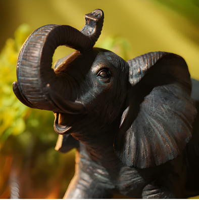 Copper Polyresin Walking Elephant - Large