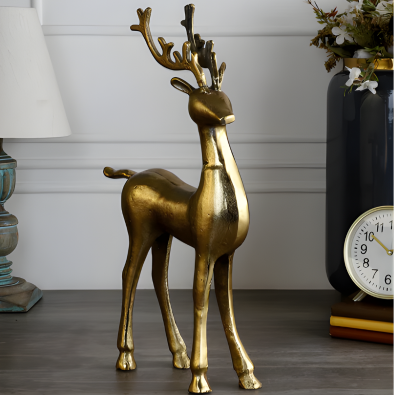 Rosso Gold Stag Sculpture