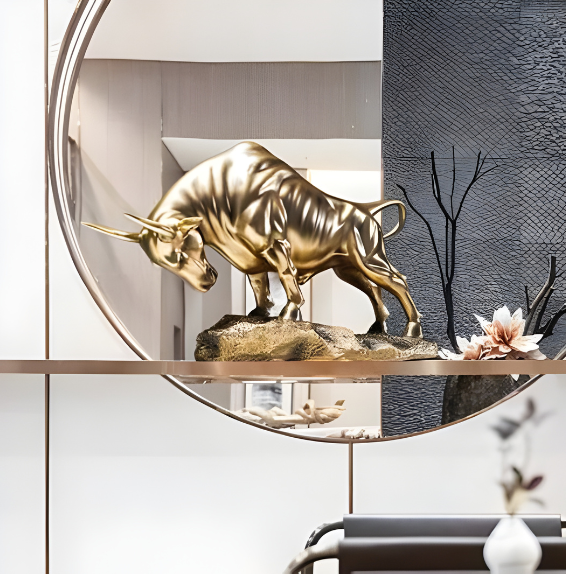 Charging Bull Decorative Sculpture Large - Gold