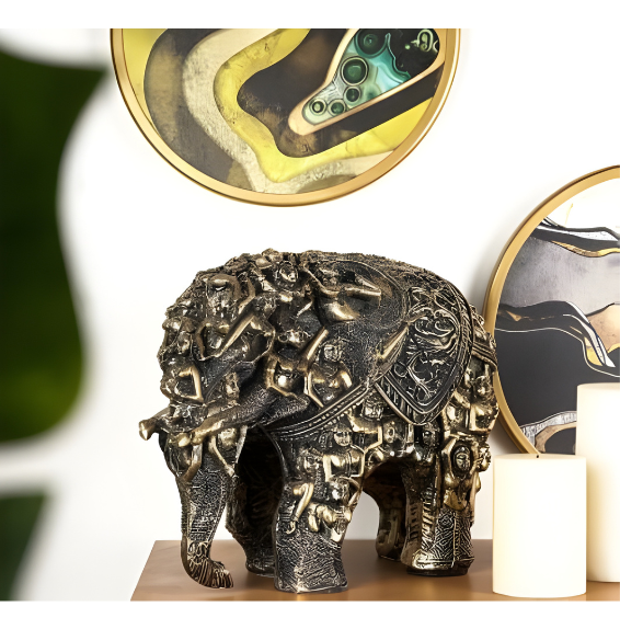 Carved for Rusticity Elephant Table Accent