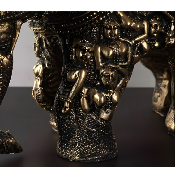Carved for Rusticity Elephant Table Accent