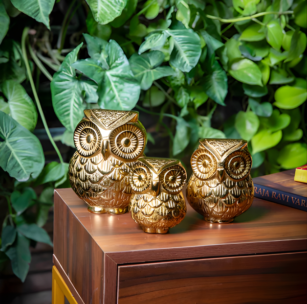 Oversized Owl Set of 3 Decorative Accent