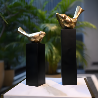 Chirping Birds Set of 2 Decorative Accent