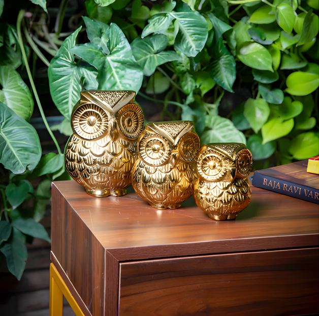 Oversized Owl Set of 3 Decorative Accent