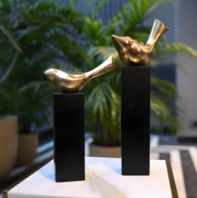 Chirping Birds Set of 2 Decorative Accent