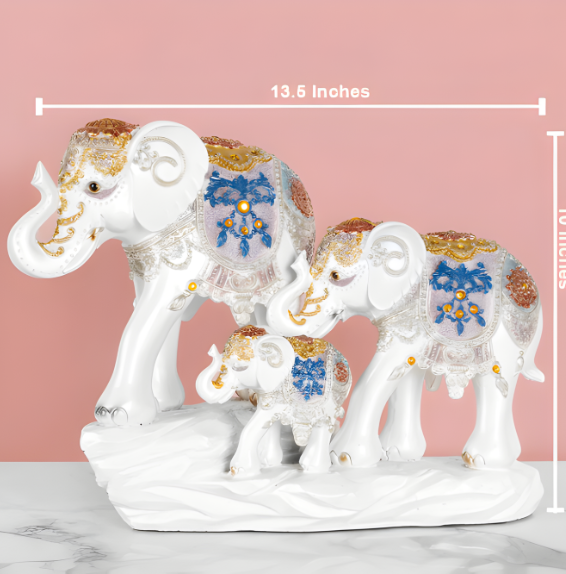 Elephant Family Unity Table Decoration Showpiece & Home Decoration Items