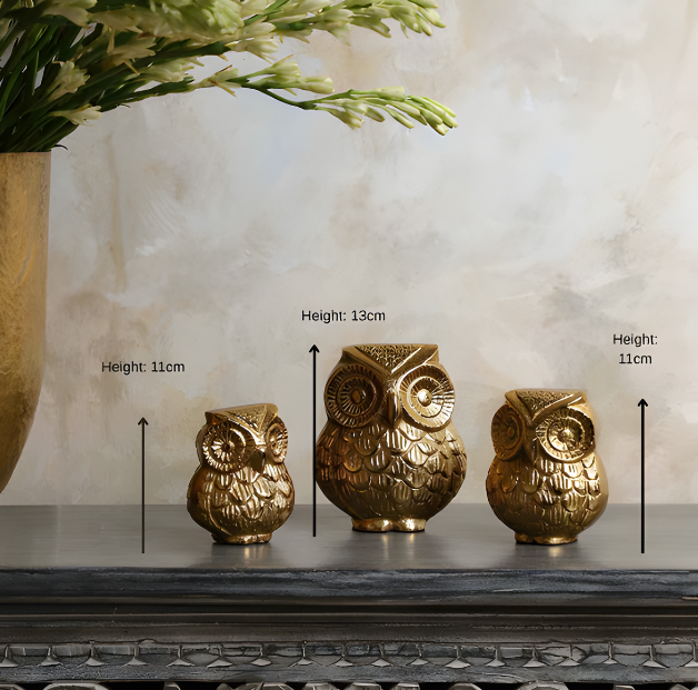 Oversized Owl Set of 3 Decorative Accent