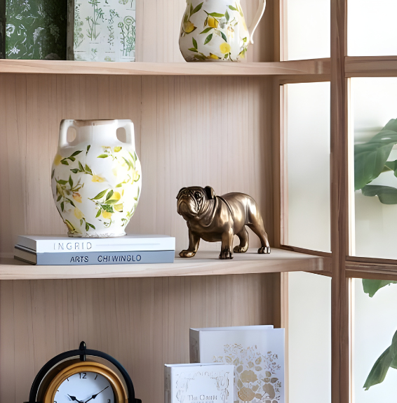 Pug Sculpture Medium - Dull Gold