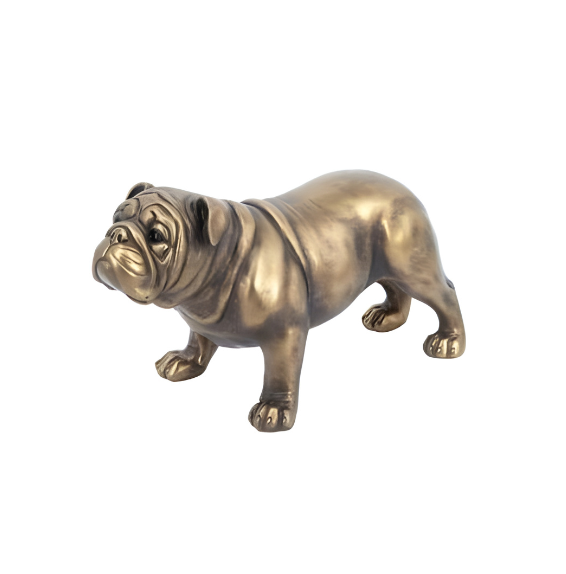 Pug Sculpture Medium - Dull Gold