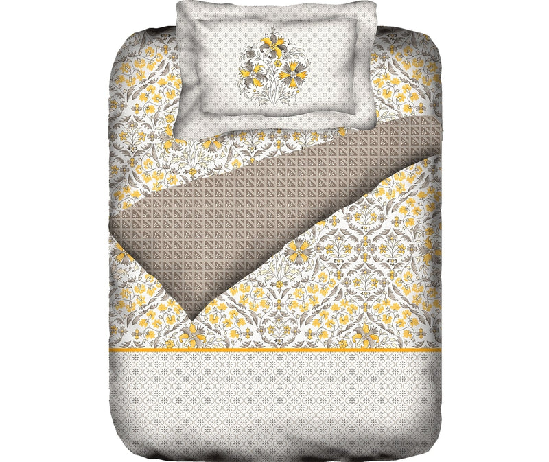 Beige & Yellow Chintz Single Size Comforter